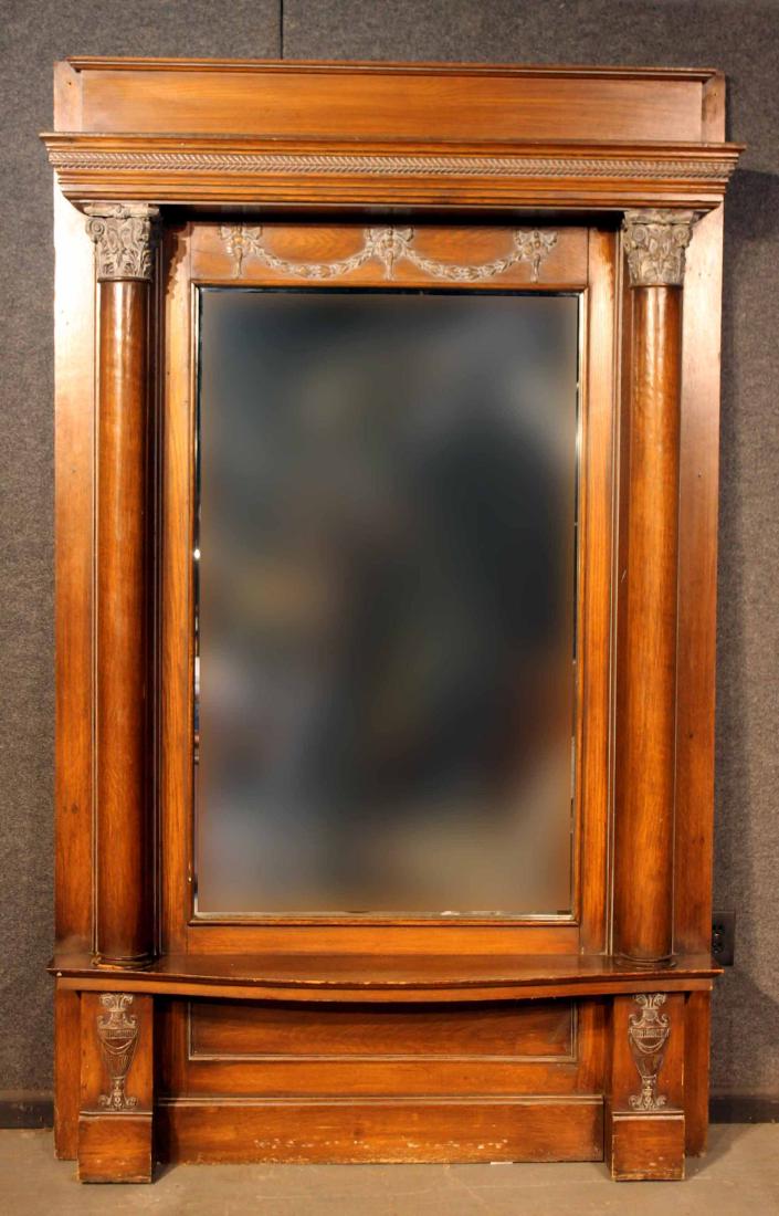 Architectural Oak Mirrored Columnar Wall Panel (1 of 7)