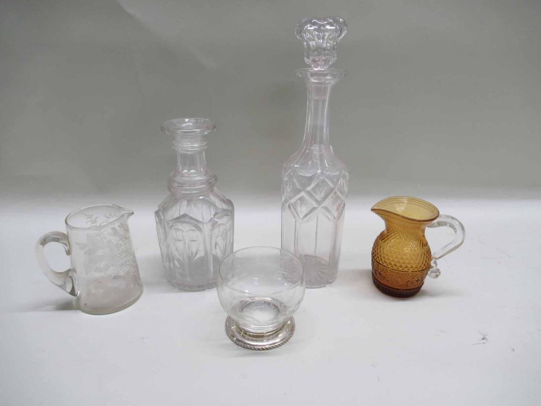 EARLY AMBER GLASS PITCHER (1 of 2)