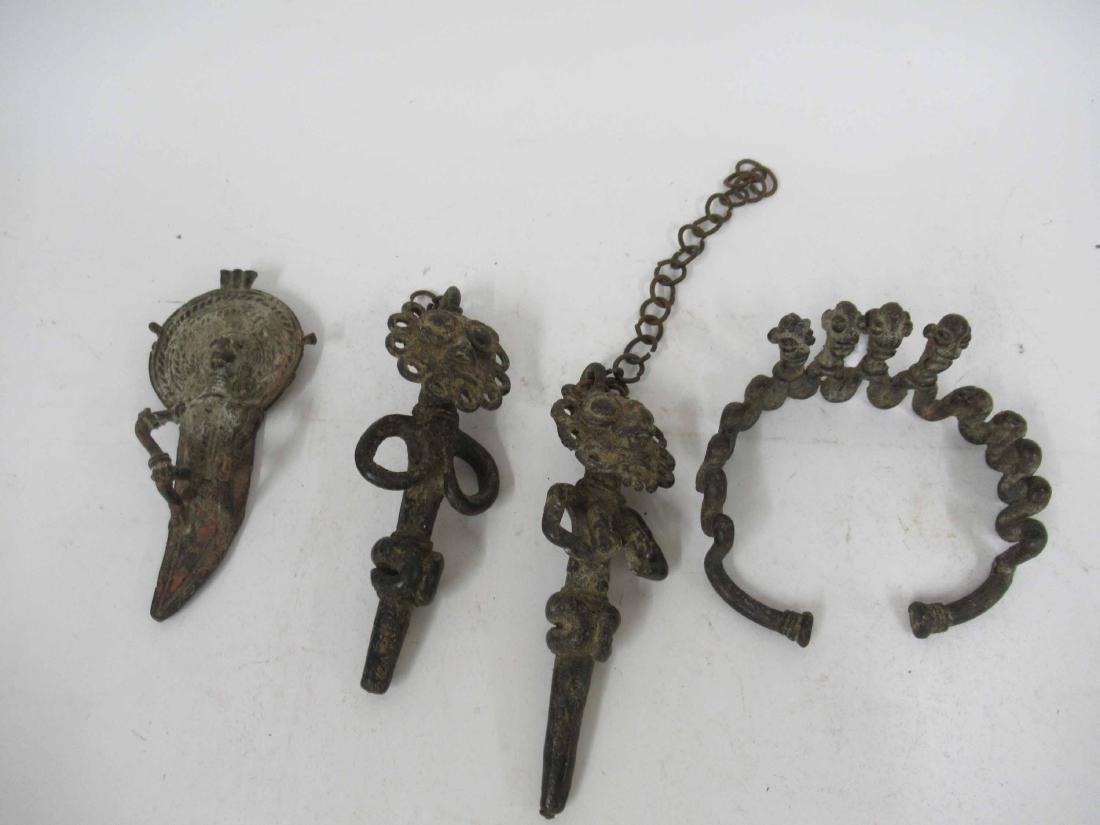 Pair of Patinated metal hanging figures (1 of 7)