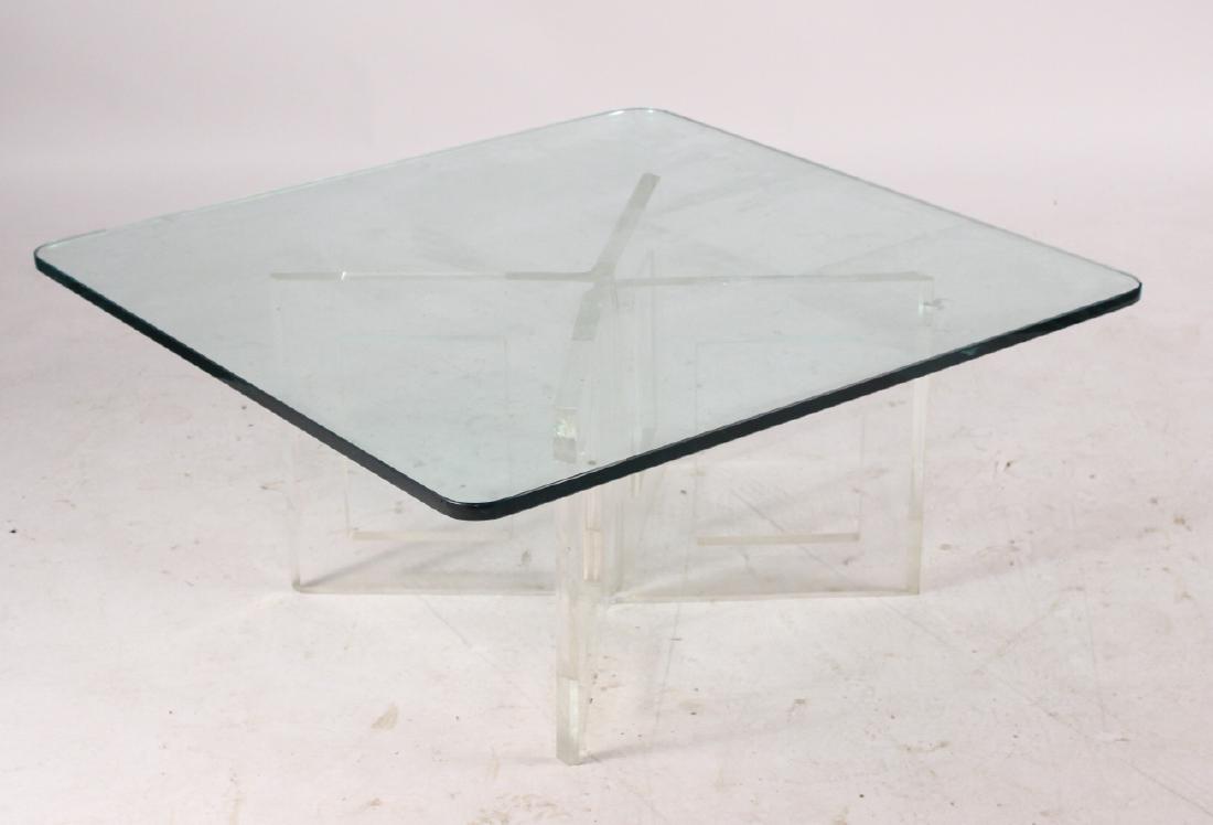Contemporary Lucite and Glass Top Low Table (1 of 3)