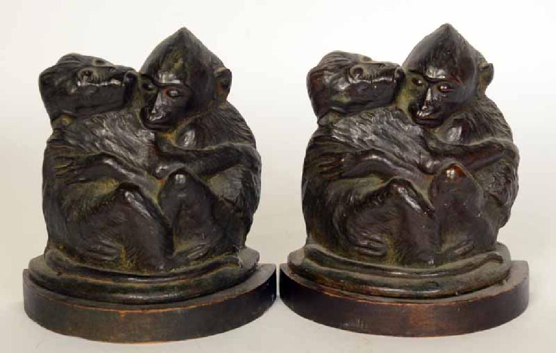 Pair of Bronze Figural Monkey Bookends (1 of 6)