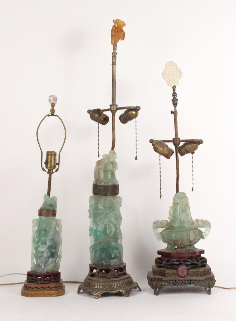 Three Chinese Carved Hardstone Sculptures (1 of 8)