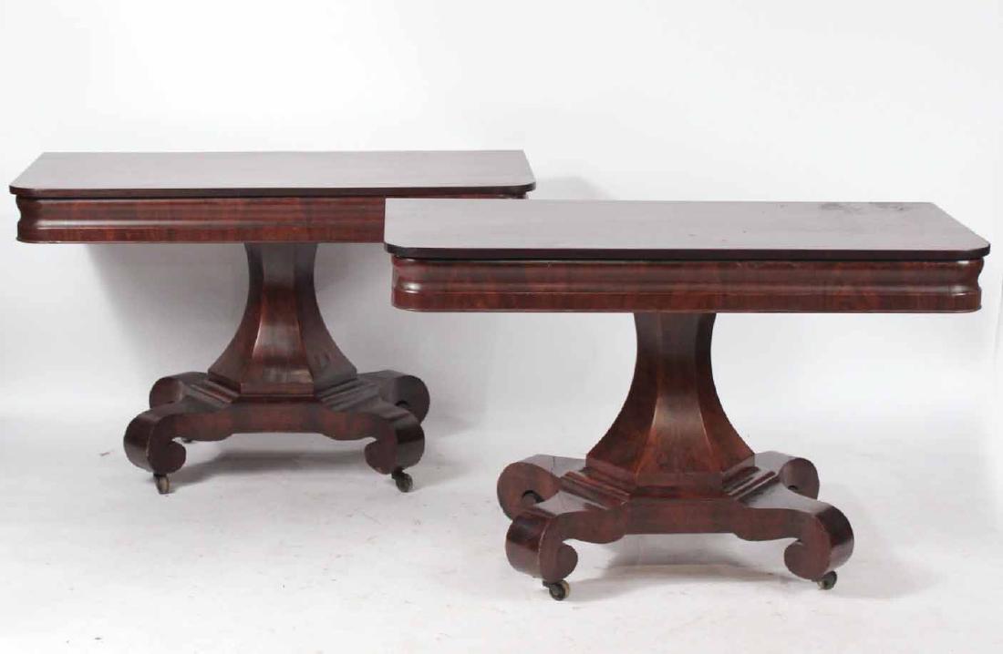 Pair of Empire Figured Mahogany Dining Table Ends (1 of 4)