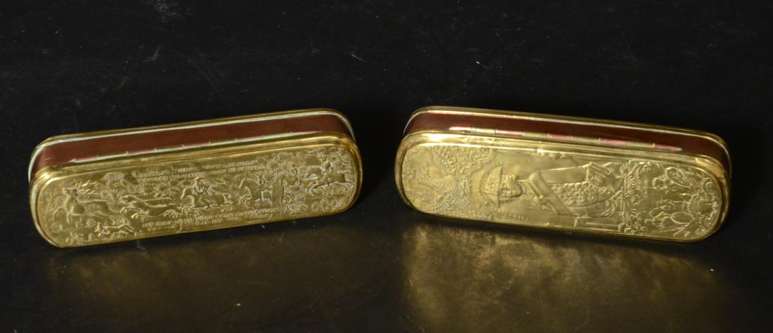 Two Brass & Copper Tobacco Boxes (1 of 4)