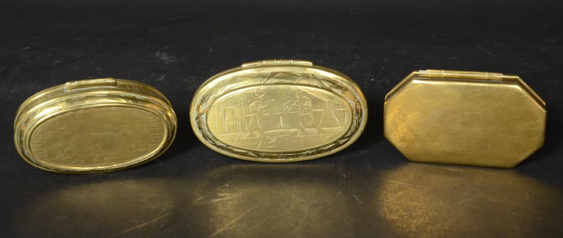 Three Engraved Brass Tobacco Boxes (1 of 4)