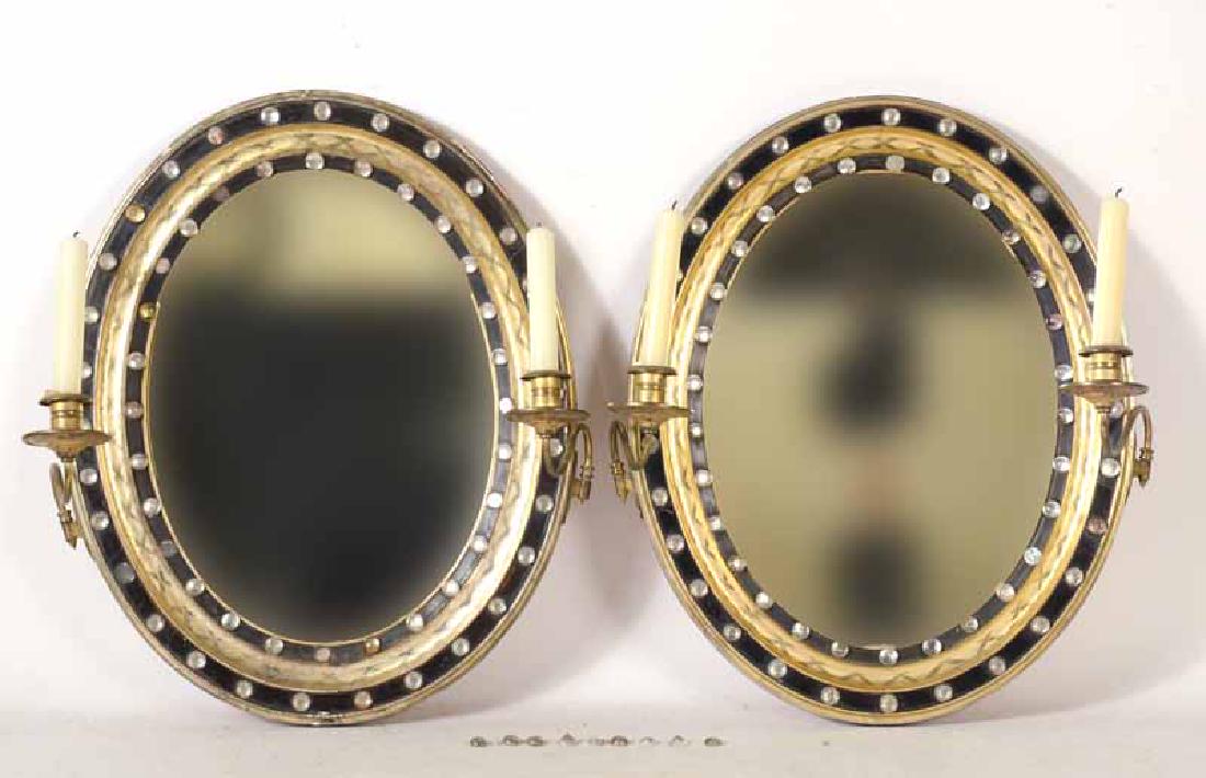 Pair Neoclassical Style Crystal Oval Girondole (1 of 6)