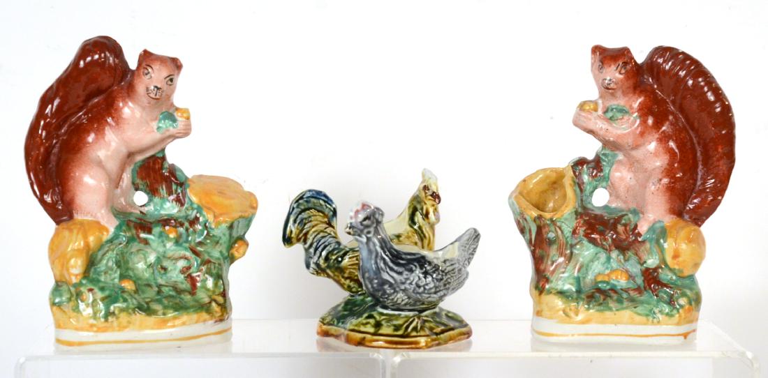 Pair Staffordshire Porcelain Squirrels (1 of 6)