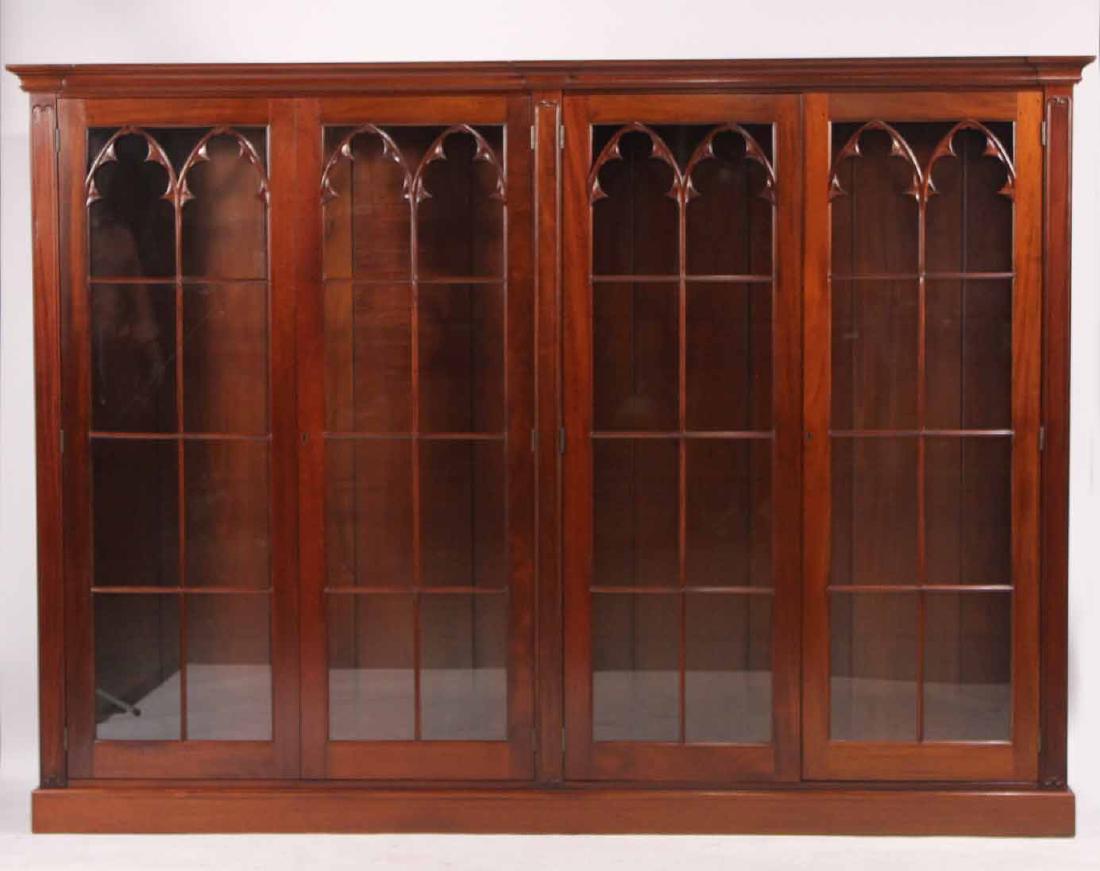 Gothic Revival Style Mahogany Bookcase (1 of 8)