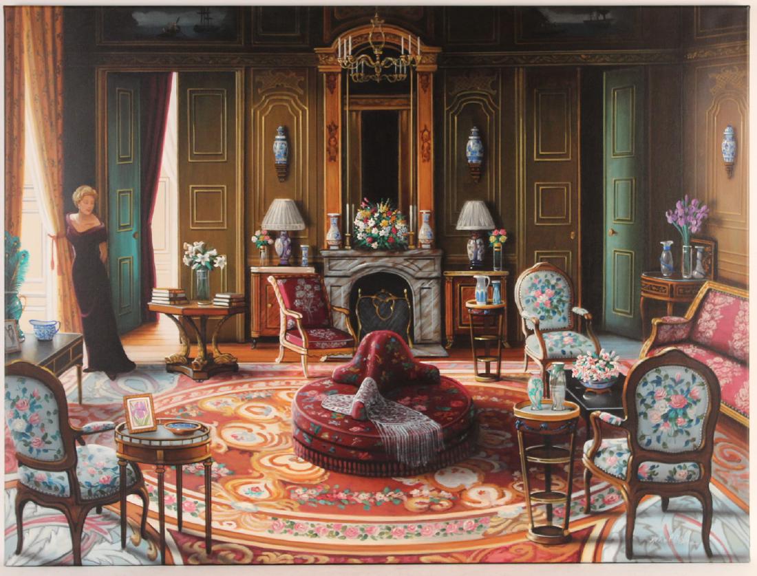 Acrylic on Canvas, Interior Scene,John P. O'Brian (1 of 7)