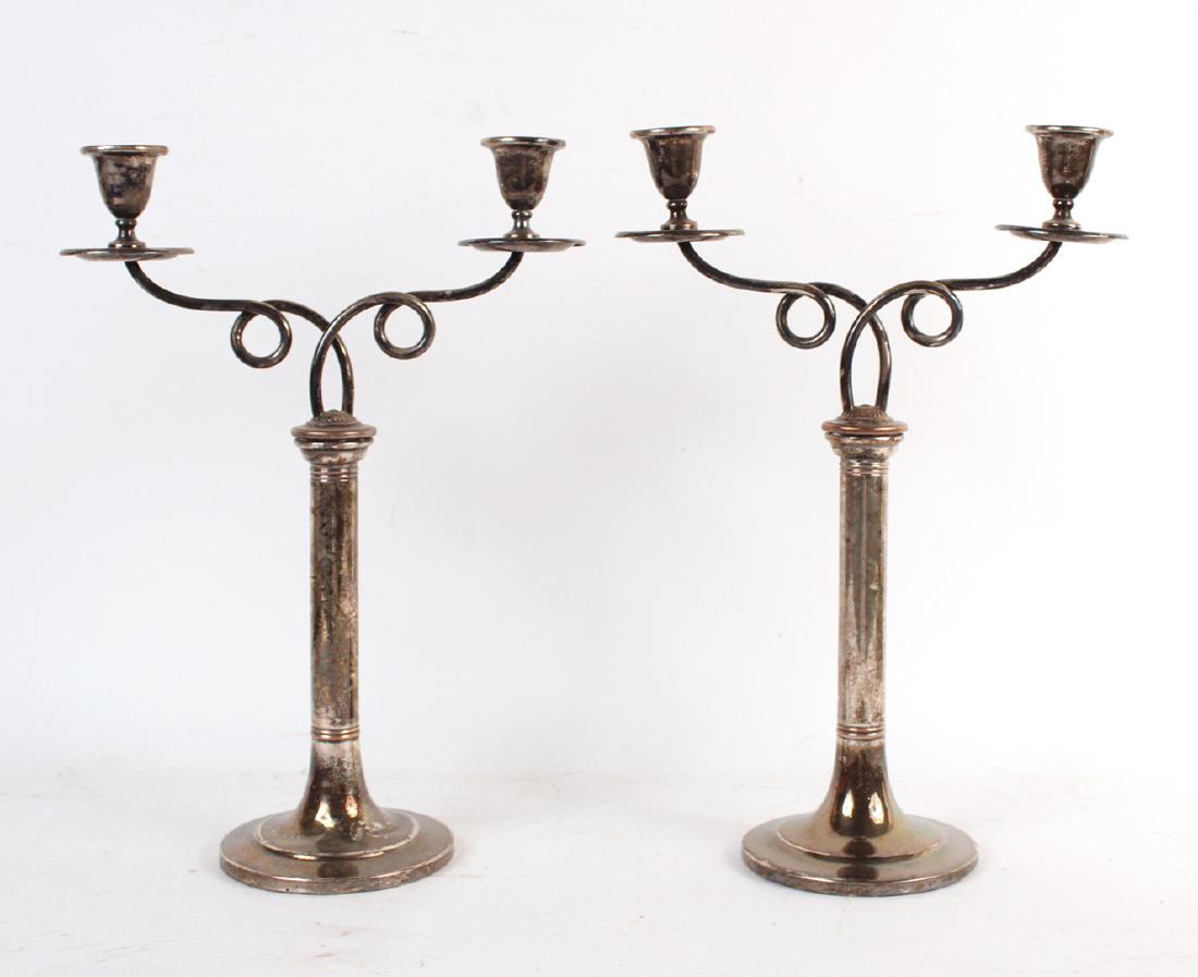 Pair of Silver Plated Two-light Candelabra (1 of 5)