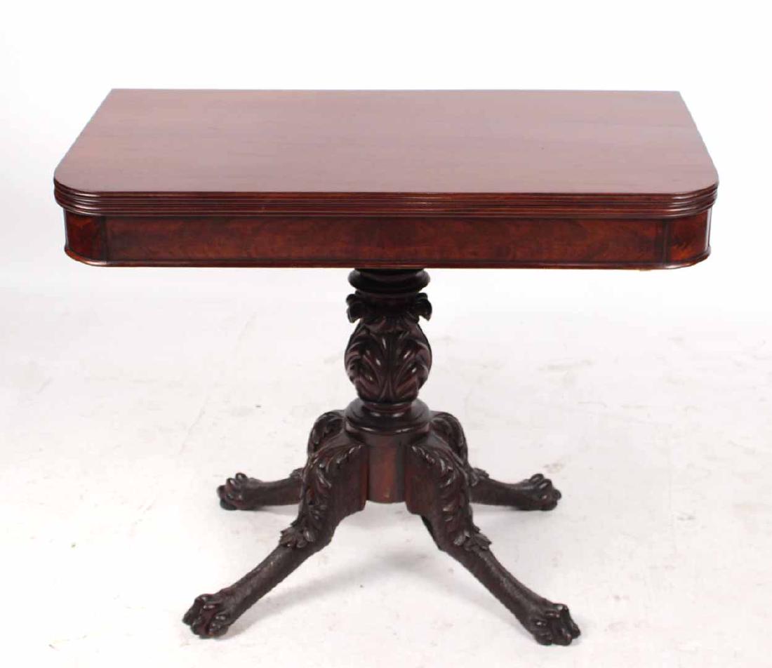 Empire Carved Mahogany Swivel Top Card Table (1 of 7)