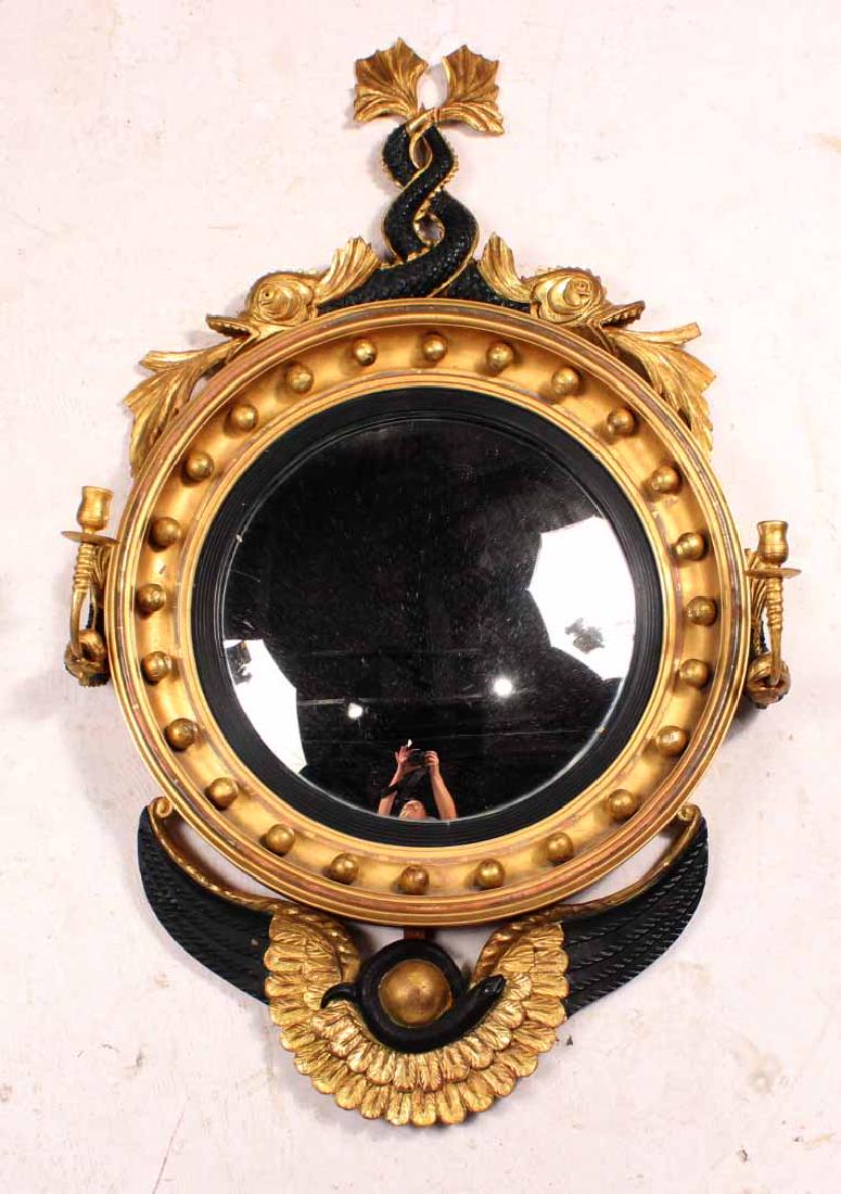 Regency Part Ebonized Giltwood 2 Light Girandole (1 of 9)