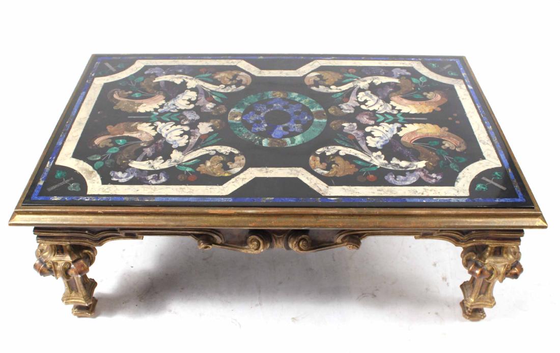 Neoclassical Style Giltwood & Painted Stone Table (1 of 6)