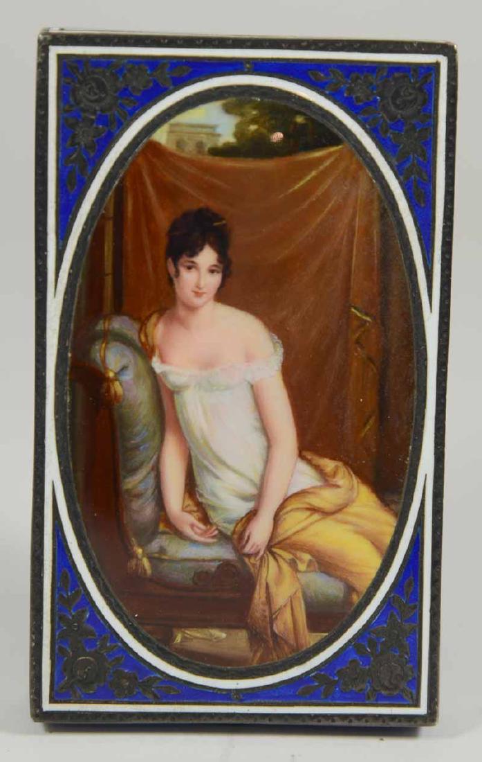 Continental Hand Painted Enamel Silver Box (1 of 7)