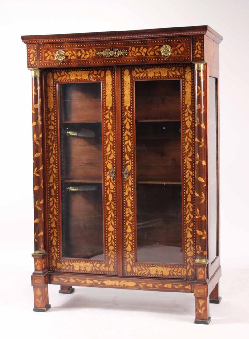 Neoclassical Marquetry Inlaid Wall Cabinet (1 of 16)