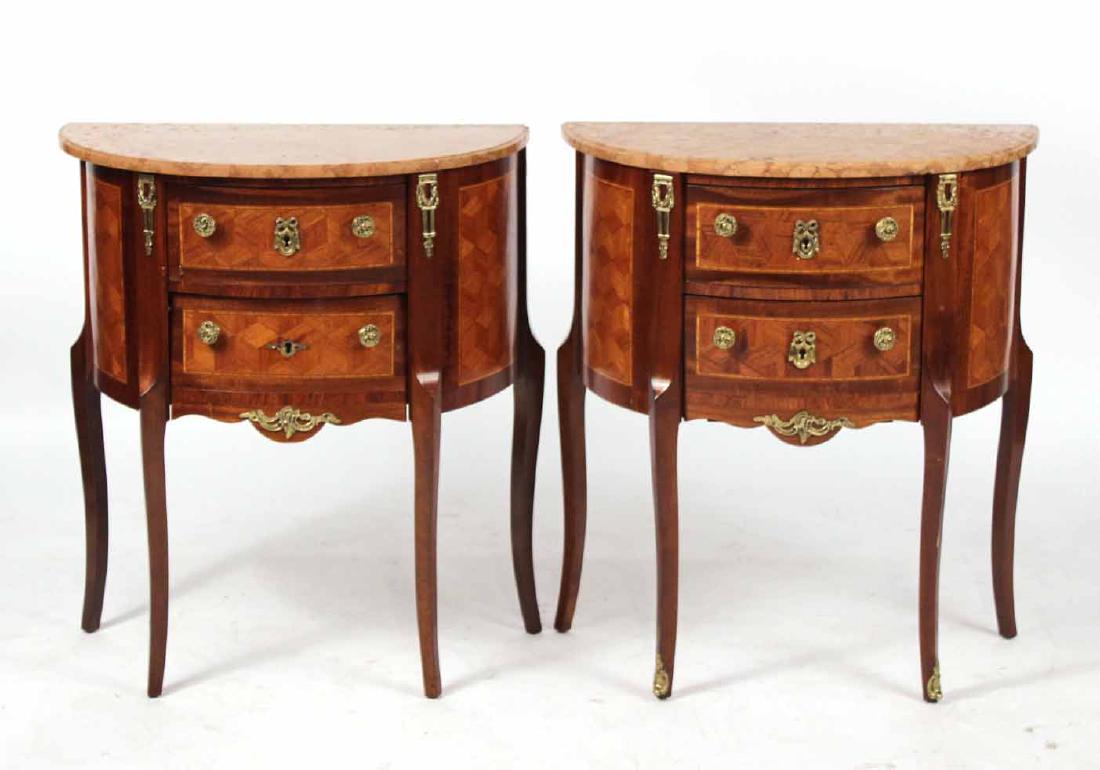 Pair of Neoclassical Style Demilune Side Cabinets (1 of 11)