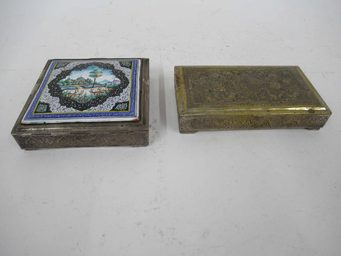 Two Iranian Silver Plate Boxes (1 of 7)