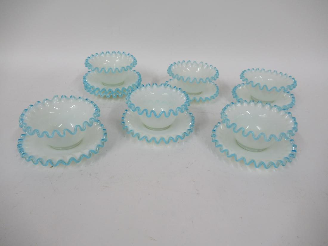 Ruffle Rim Milk Glass Dessert Cups & Underplates (1 of 3)