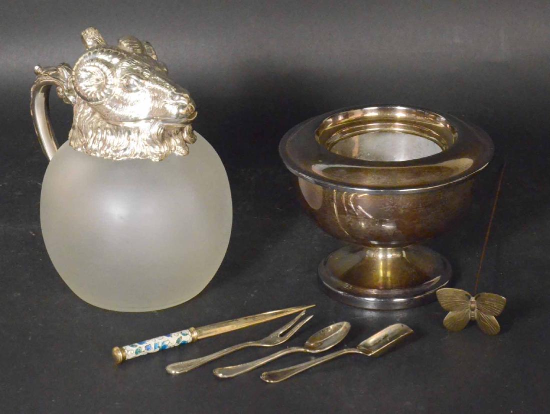 Carole Stupell Frosted Glass Ram Head Pitcher (1 of 9)