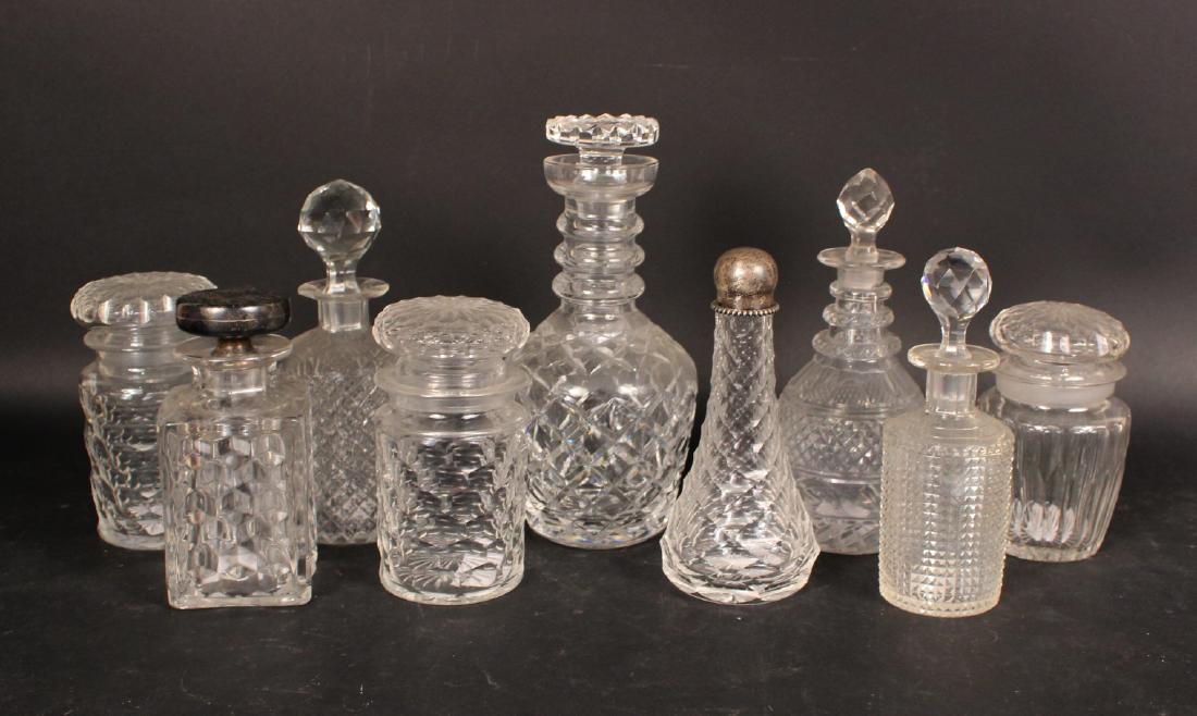 Nine Colorless Glass Decanters (1 of 5)