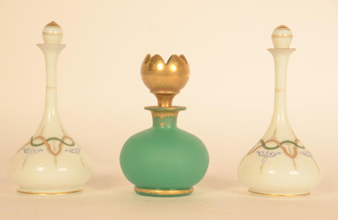 Three Glass Perfume Bottles & Stoppers (1 of 9)