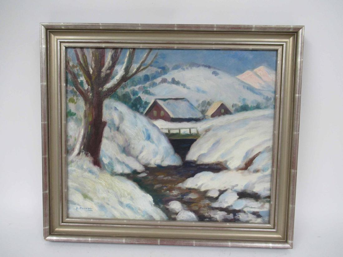 Oil on canvas of Snowy Banks (1 of 4)
