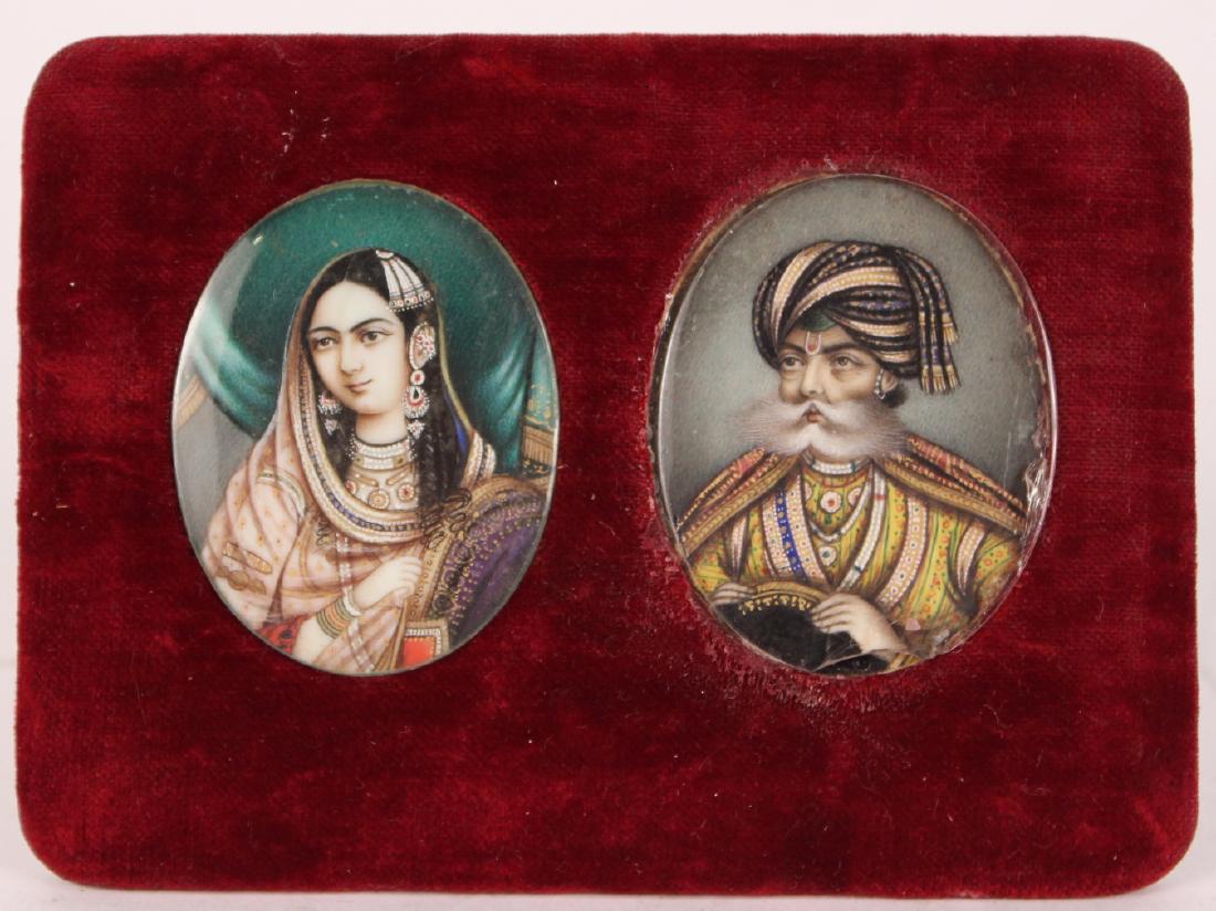 Pair of Oil on Paper Miniature Portraits (1 of 3)