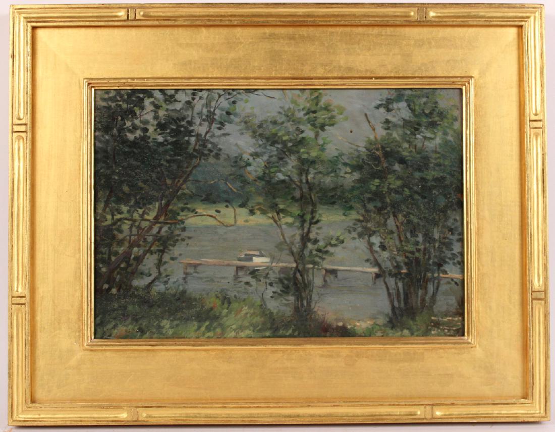 Oil on Board, Dock Scene (1 of 5)