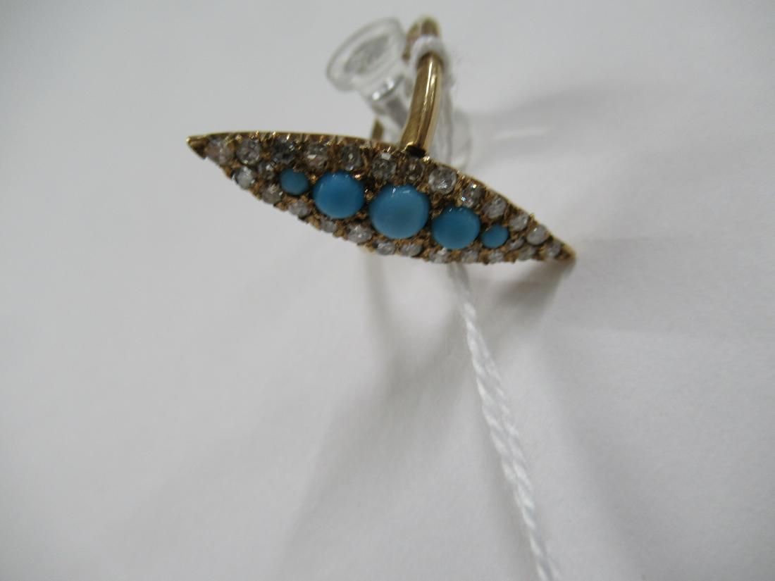 14K Yellow Gold Turquoise Bead Diamond Ring (1 of 4)