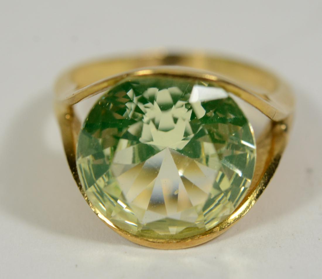 Modernist Yellow Gold & Lemon Quartz Ring (1 of 4)