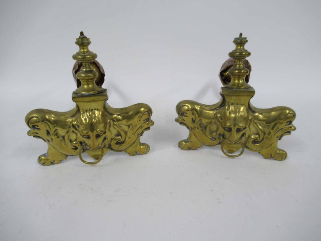Pair of Brass Fire Dogs (1 of 5)