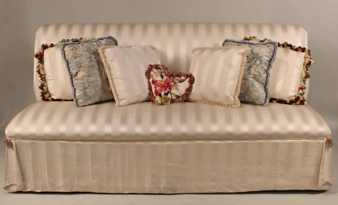 Contemporary White-Upholstered Armless Sofa (1 of 7)