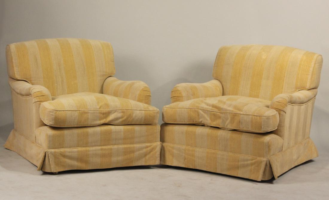 Pair of Oversized Modern Beige Club Chairs (1 of 5)