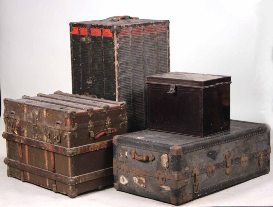 Three Metal-Mounted Steamer Trunks (1 of 5)