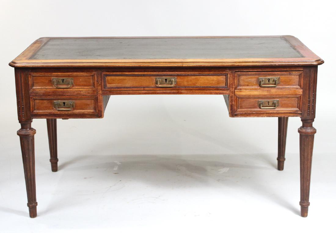 Victorian Leather-Inset Walnut Writing Desk (1 of 5)