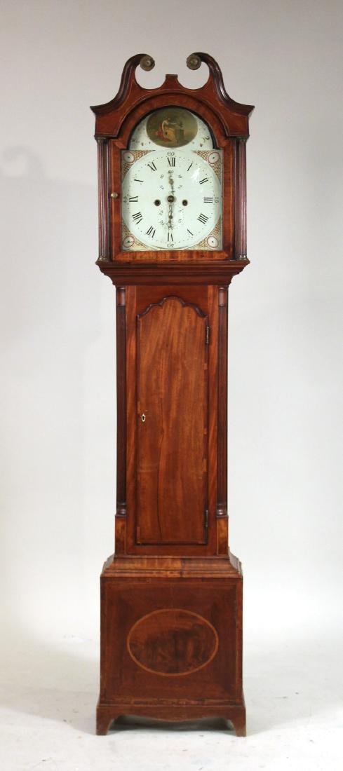 George III Inlaid Mahogany Tall Case Clock (1 of 8)