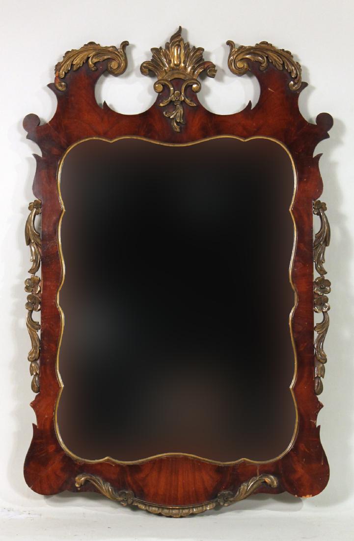 George II Style Mahogany Veneered Wall Mirror (1 of 4)
