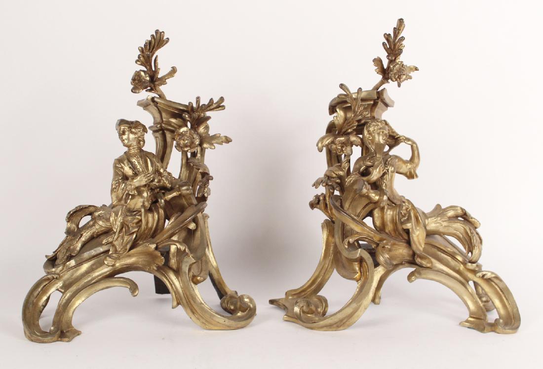 Pair of Gilt-Metal Figural Chenet (1 of 6)