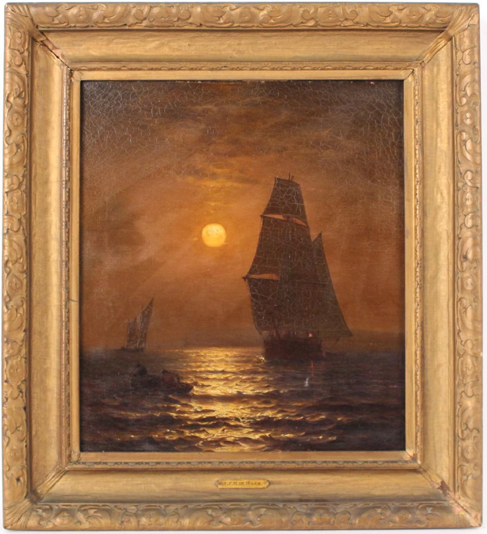 Oil on Canvas Moonlight Seascape (1 of 10)