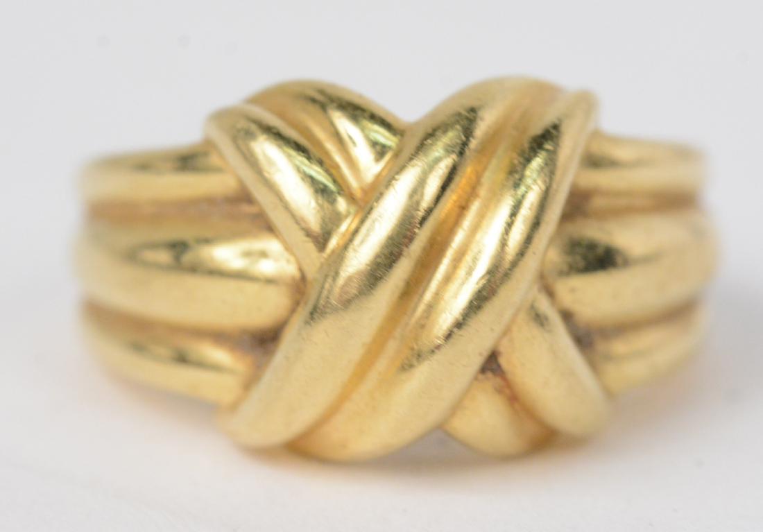 Tiffany & Co 18K Yellow Gold "X" Ring (1 of 4)
