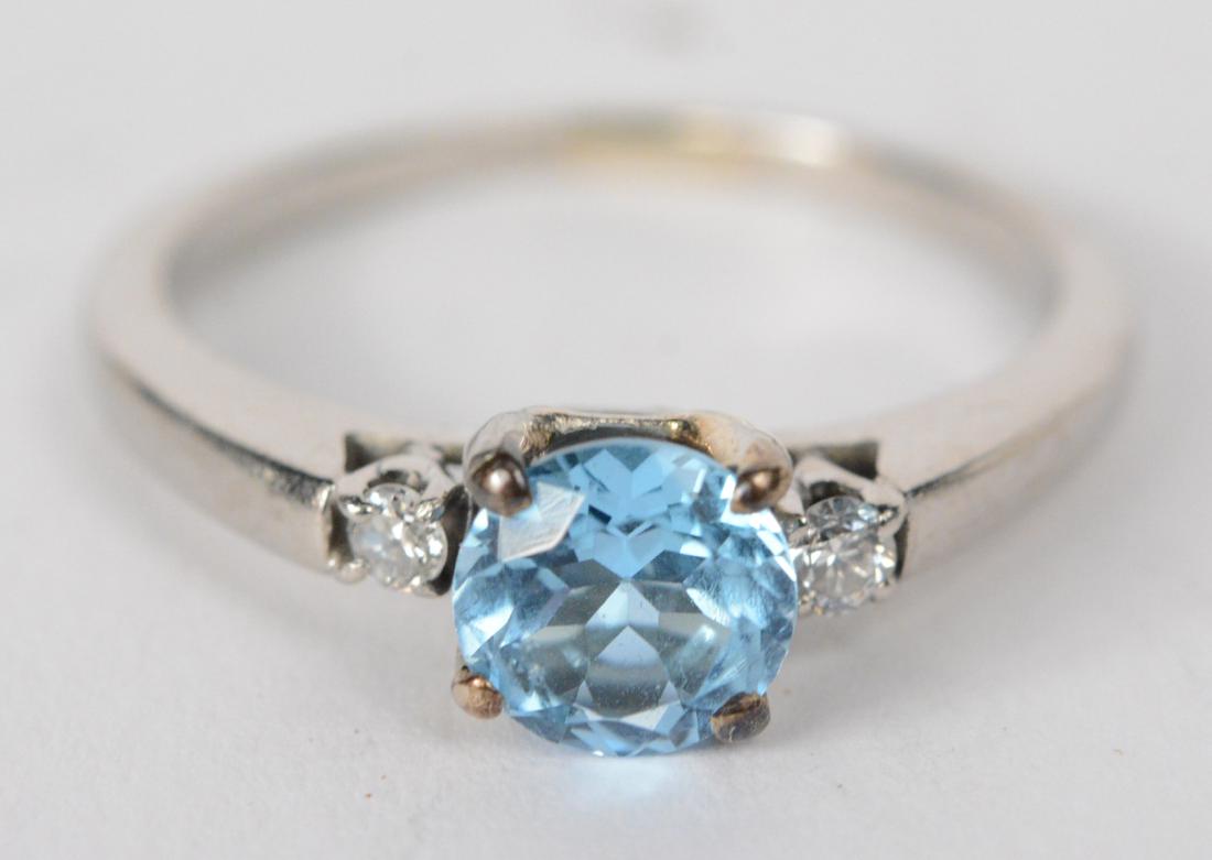 Platinum Aquamarine Diamond Ring (1 of 4)