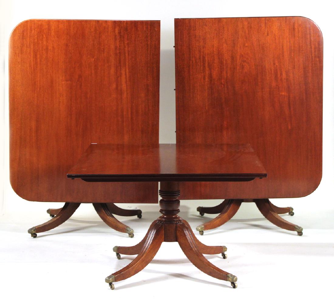 Regency Three Pedestal Mahogany Dining Table (1 of 6)