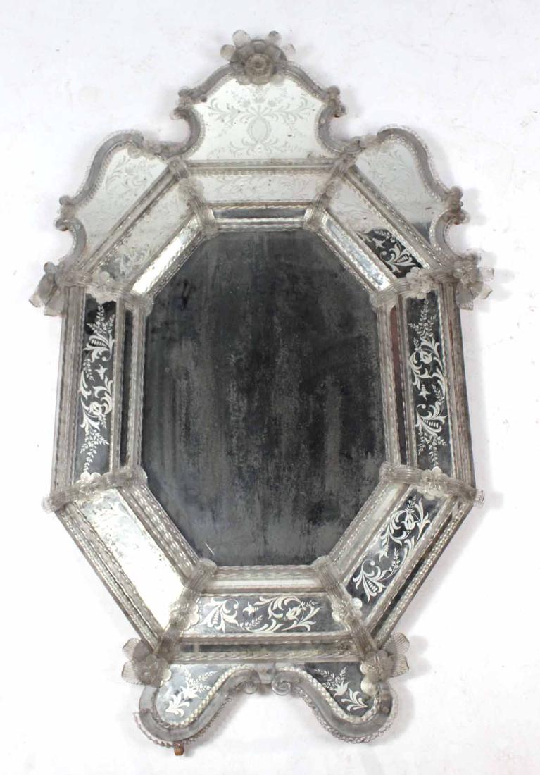 Baroque Style Etched Glass Mirror (1 of 6)