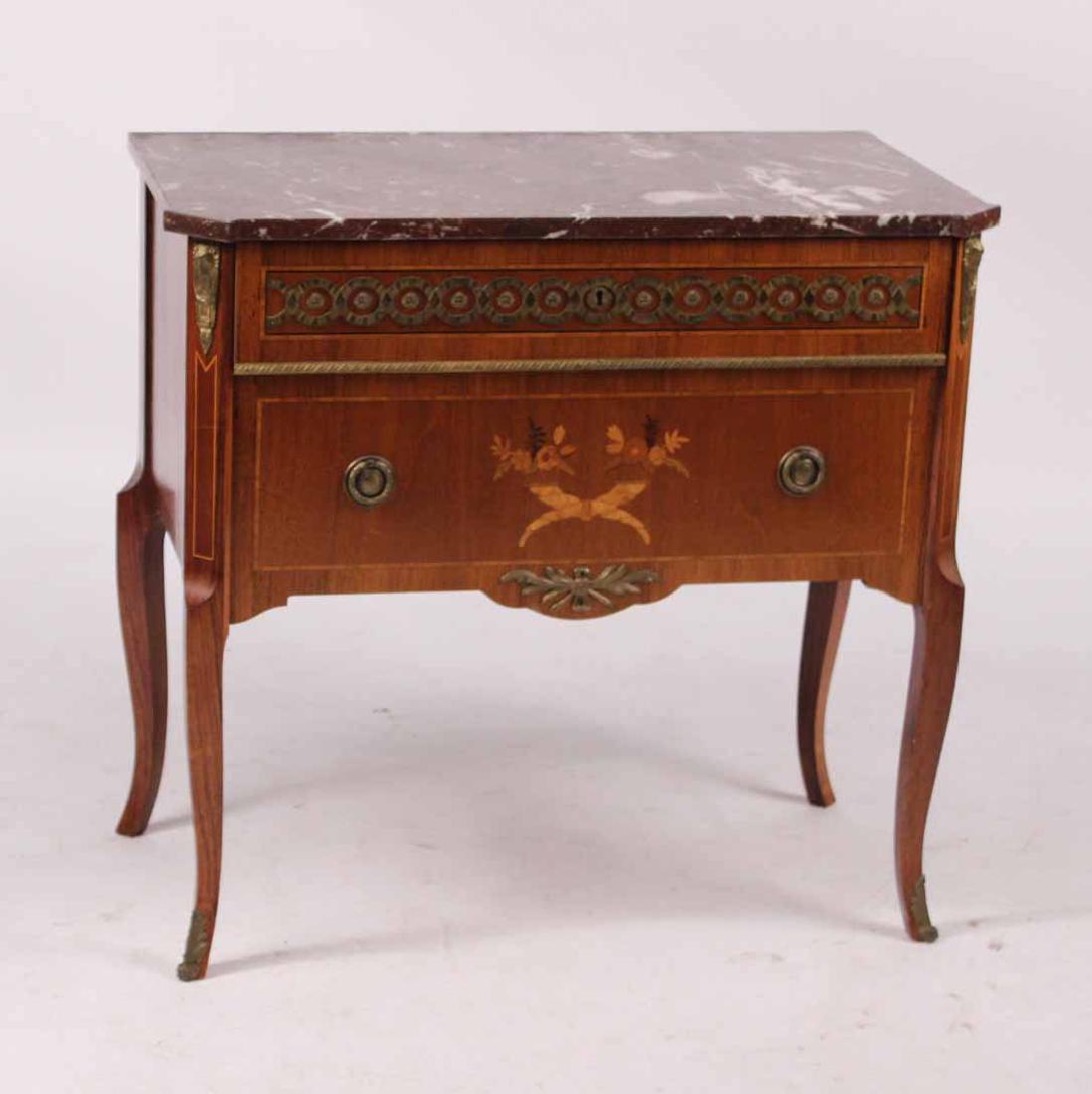 Neoclassical Style Inlaid Marble Top Chest (1 of 7)