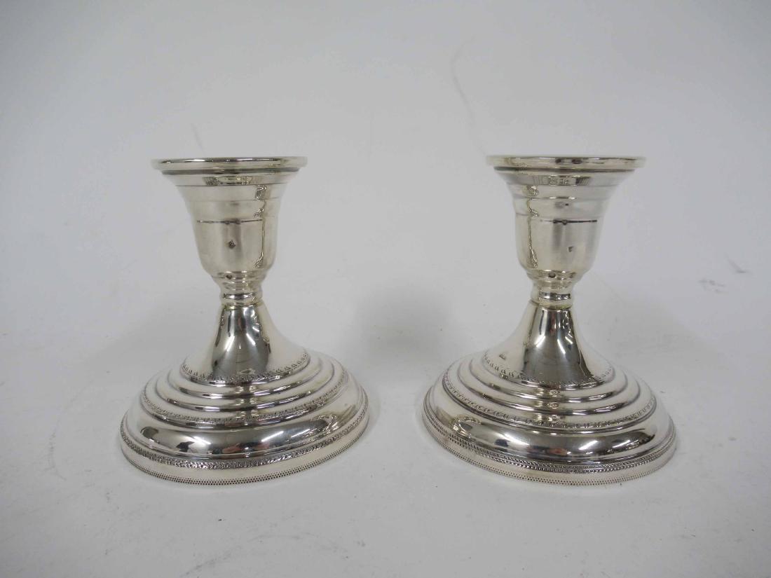 Pair of Persian Silver Short Candlesticks (1 of 6)