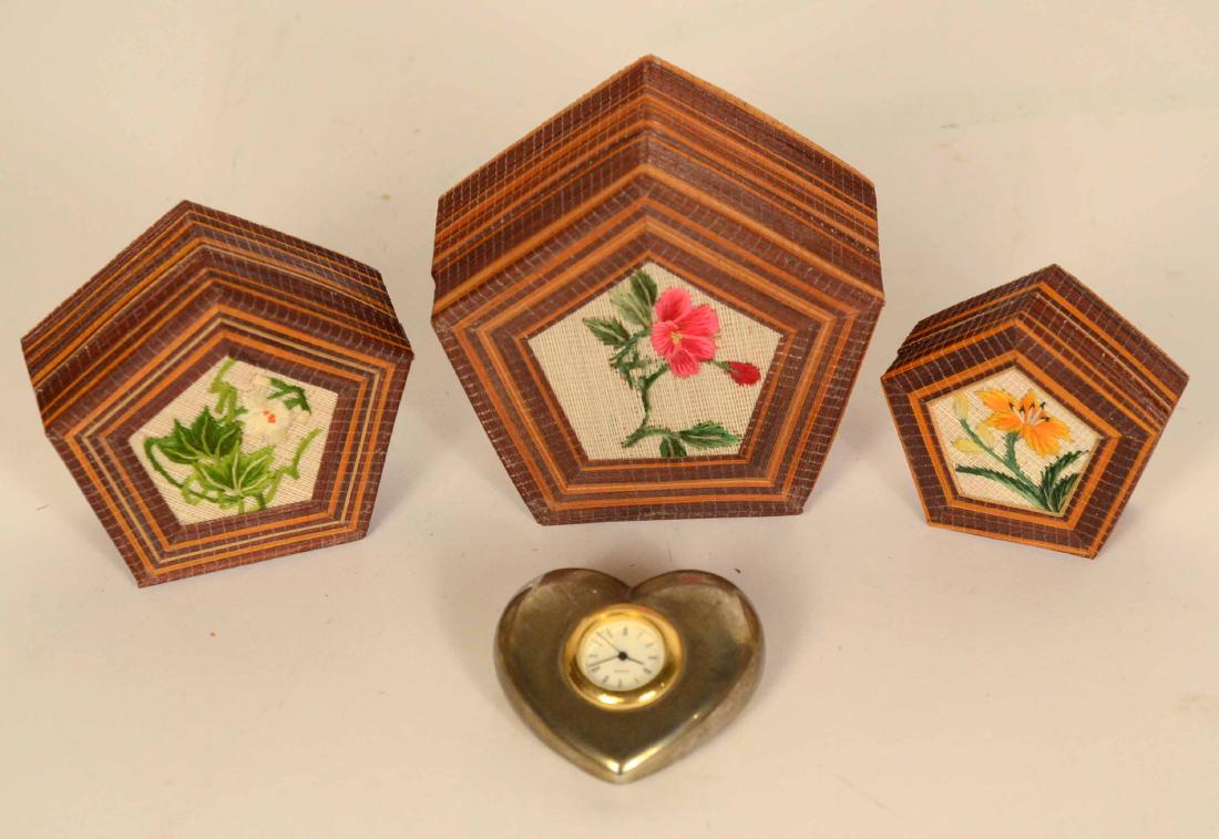 Three Graduated Pentagon Shaped Trinket Boxes (1 of 3)