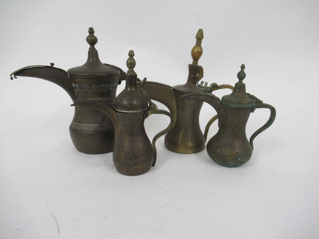 Four Turkish Brass Coffee Pots (1 of 6)