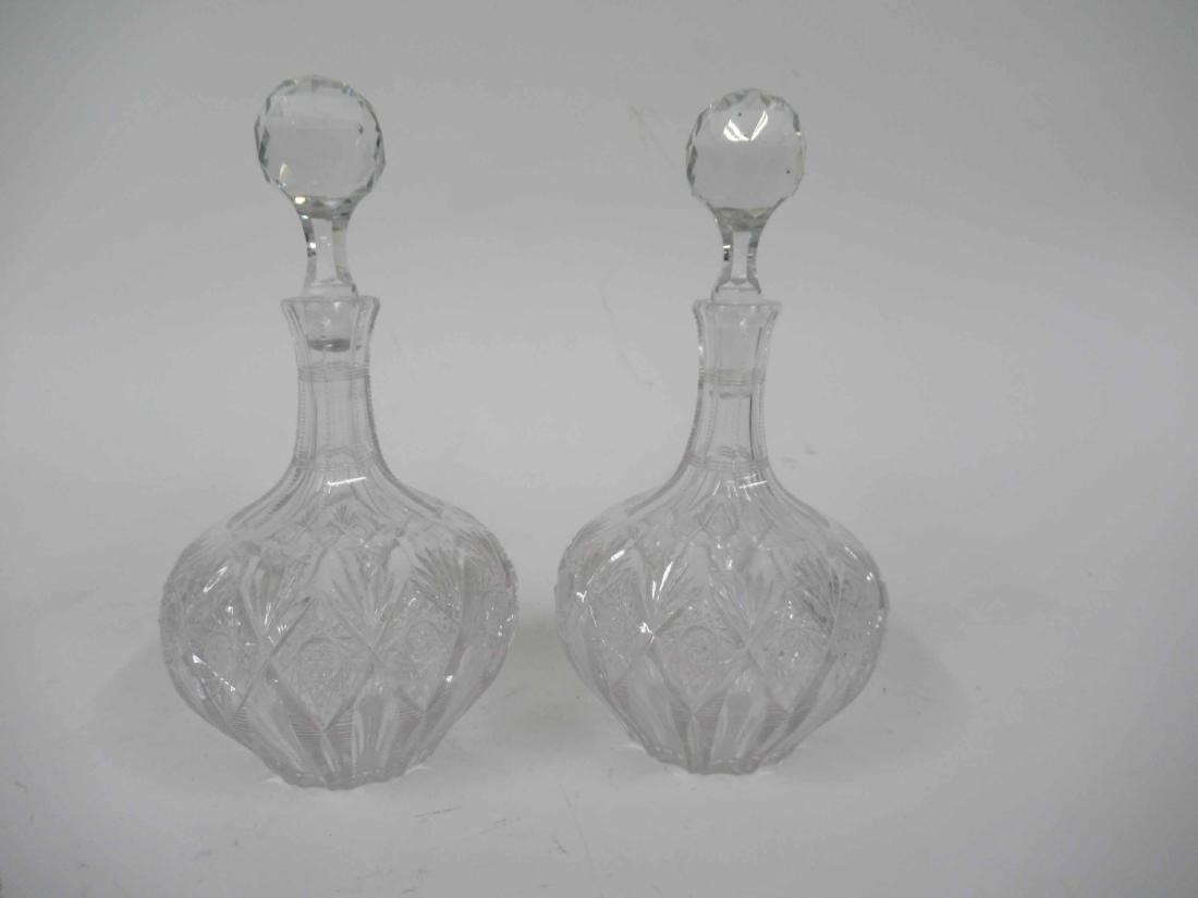 Pair of Cut Glass Decanters & Stoppers (1 of 4)