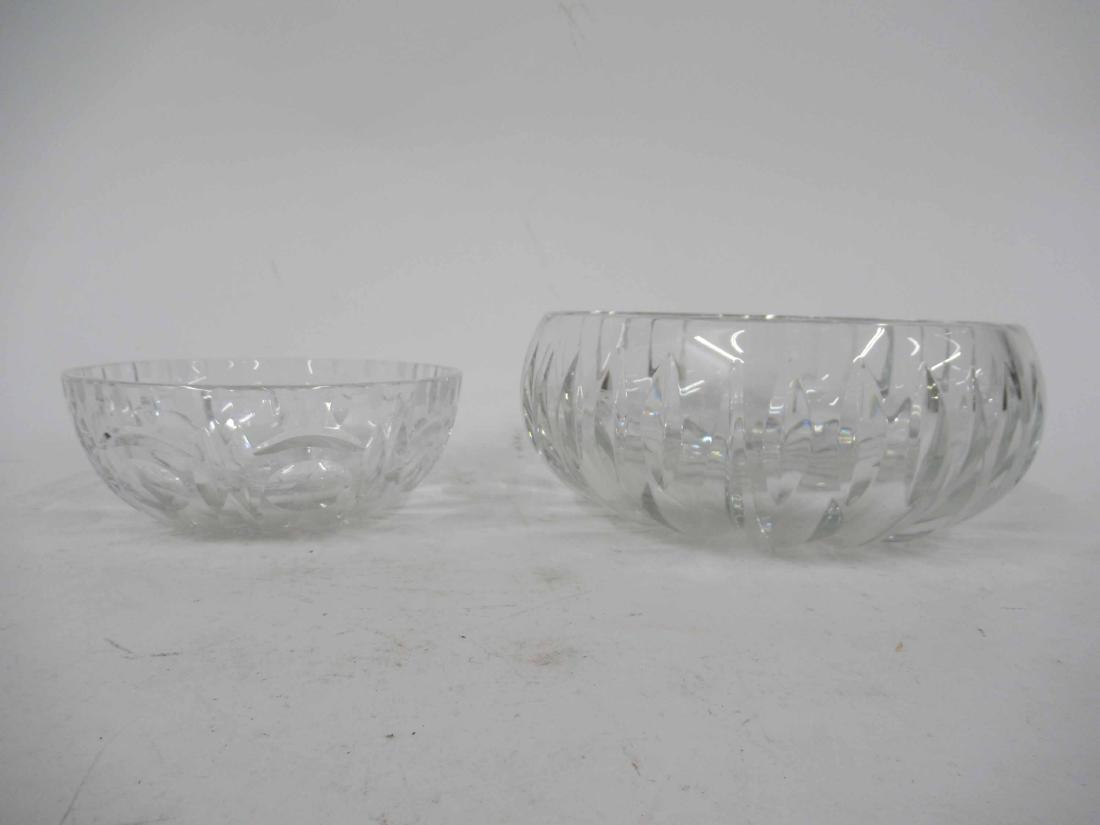 St Louis Glass Center Bowl: France. Together with a smaller colorless glass bowl. St Louis bowl 8 3/4" dia x 3 3/4" tall
