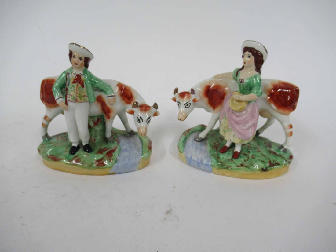 Pair Staffordshire Porcelain Figural Groups (1 of 5)